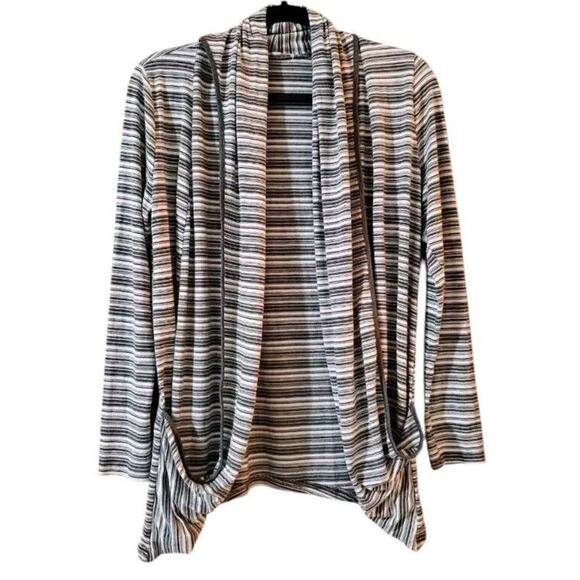 41 Hawthorn Women's Striped Shrug - Gray/White - Size Small - Picture 1 of 7